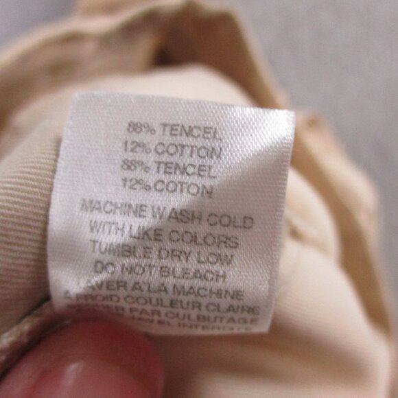 Amadi Wide Leg Pants Womens Medium Khaki Beige Tencel Blend Pleated High Waisted - Picture 11 of 12